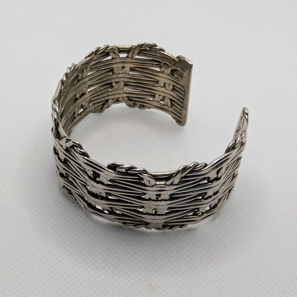 Silver Woven Cuff Bracelet - Picture 1 of 5